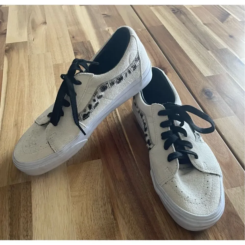 Vans SK8 Low Soft Suede Marshmallow Dalmatian Womens Skate Shoe Sneakerl